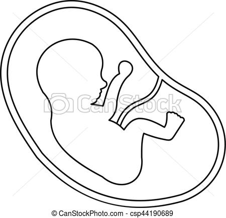 450x434 baby in womb icon, outline style baby in womb icon outline - Baby In Womb Drawing