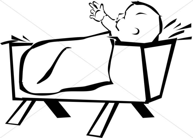 776x553 baby jesus born in a manger baby jesus clipart - Baby Jesus Drawing