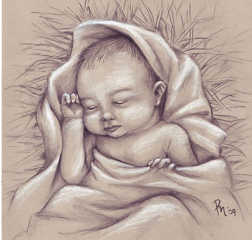 500x476 drawing of baby jesus baby jesus dandy drawings pencil - Baby Jesus Drawing