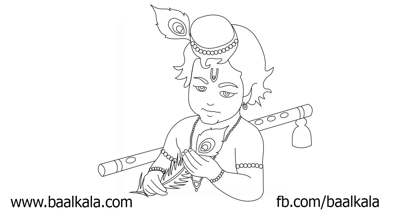 1280x720 How To Draw - Baby Krishna Drawing