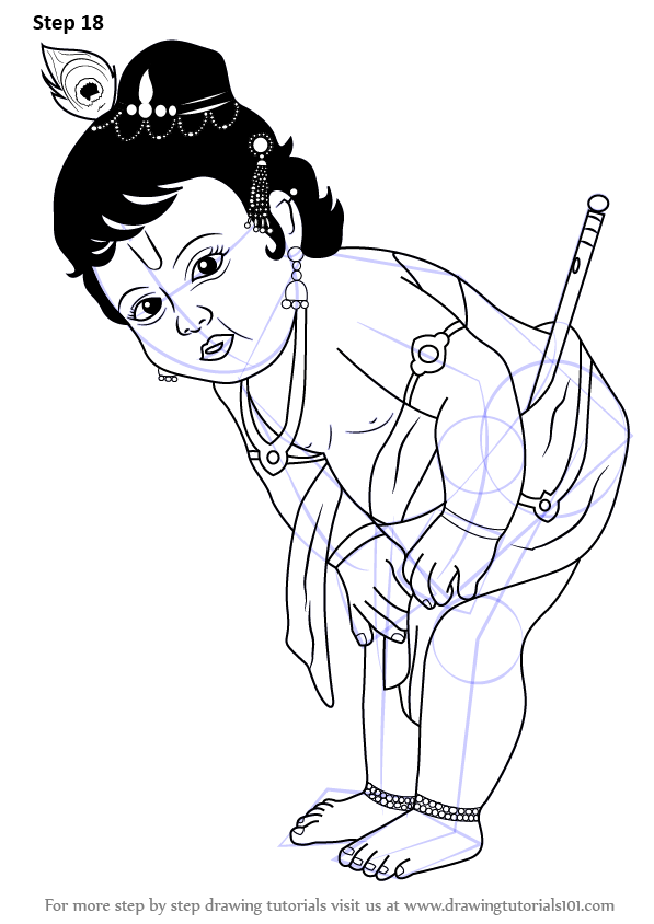 597x844 learn how to draw baby krishna - Baby Krishna Drawing