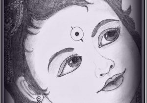 300x210 pencil sketch bay krishan baby krishna pencil drawing drawings - Baby Krishna Drawing