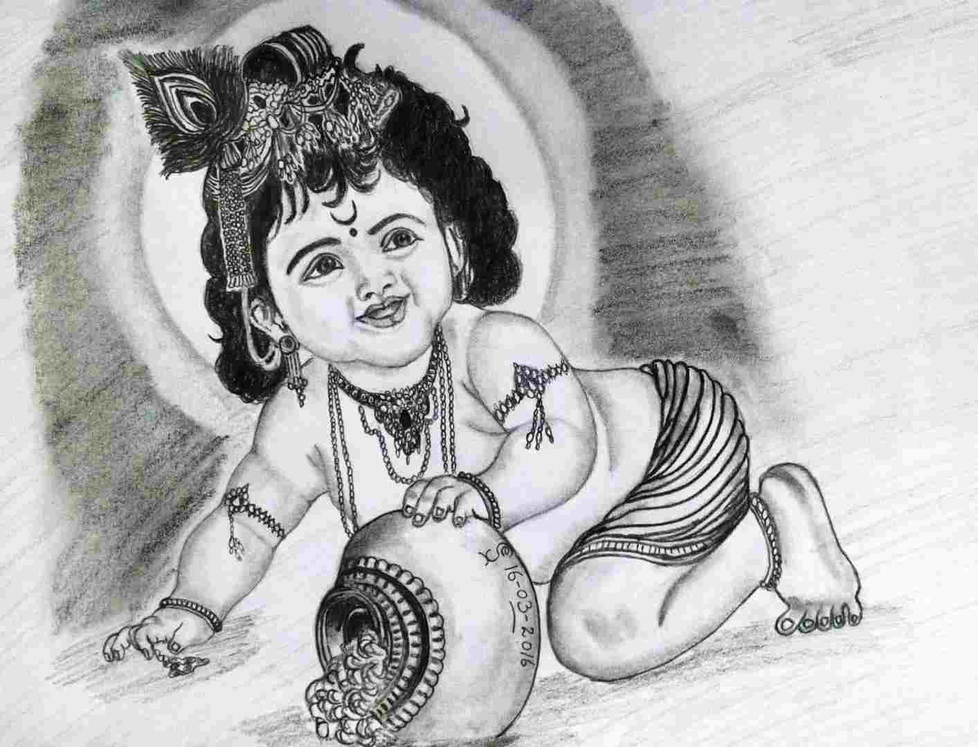 Baby Krishna Drawing at Explore collection of Baby