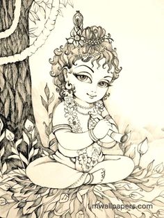 236x314 baby krishna drawing art krishna drawing, baby krishna - Baby Krishna Drawing