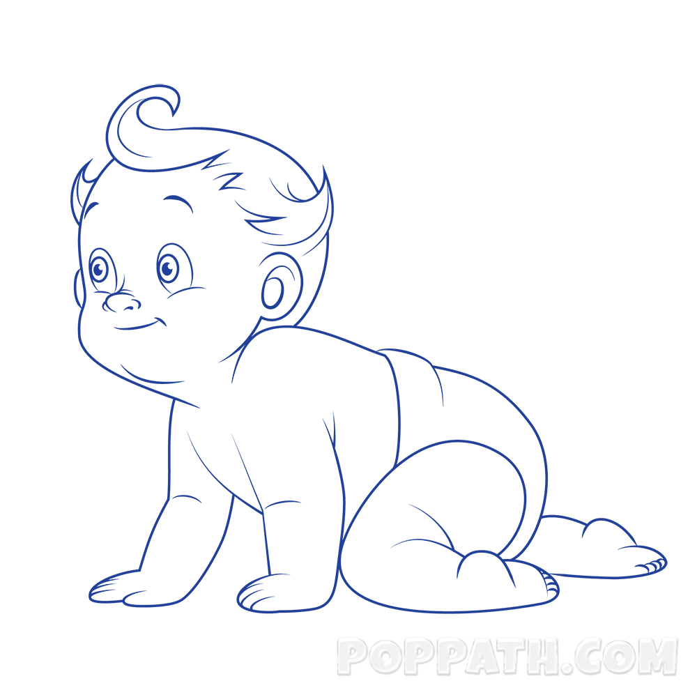 Baby Line Drawing at PaintingValley.com | Explore collection of Baby ...