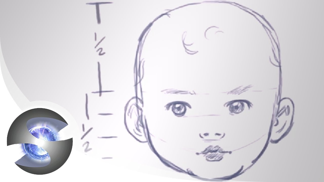 1280x720 How To Draw A Baby Head - Baby Line Drawing