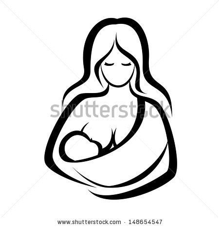 450x466 Mother And Baby Line Drawing - Baby Line Drawing