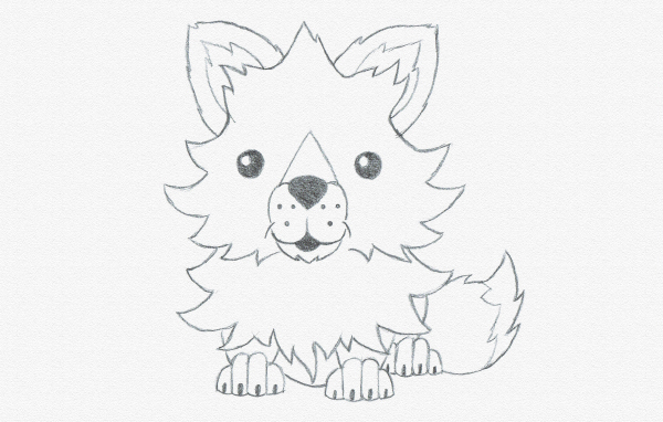 600x382 Drawing For Kids Draw A Cute Baby Fox - Baby Line Drawing