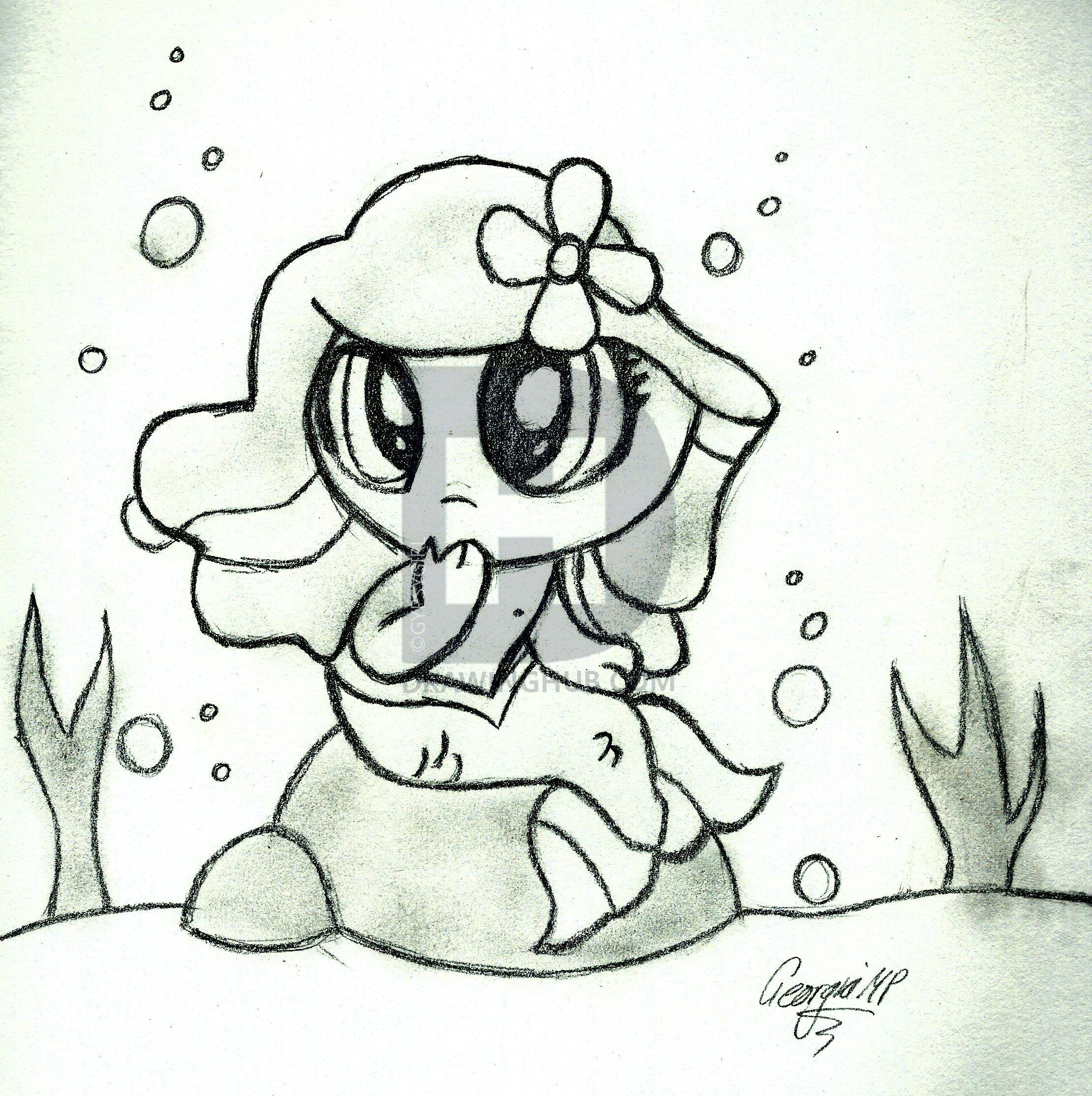 2220x2228 Baby Mermaid Drawing - Baby Mermaid Drawing