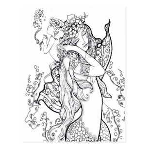 307x307 baby mermaid postcards zazzle au - Baby Mermaid Drawing