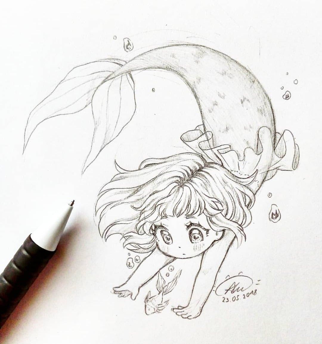 1080x1152 Baby Mermaid Drawing Girls In Art Sketches, Drawings - Baby Mermaid Drawing