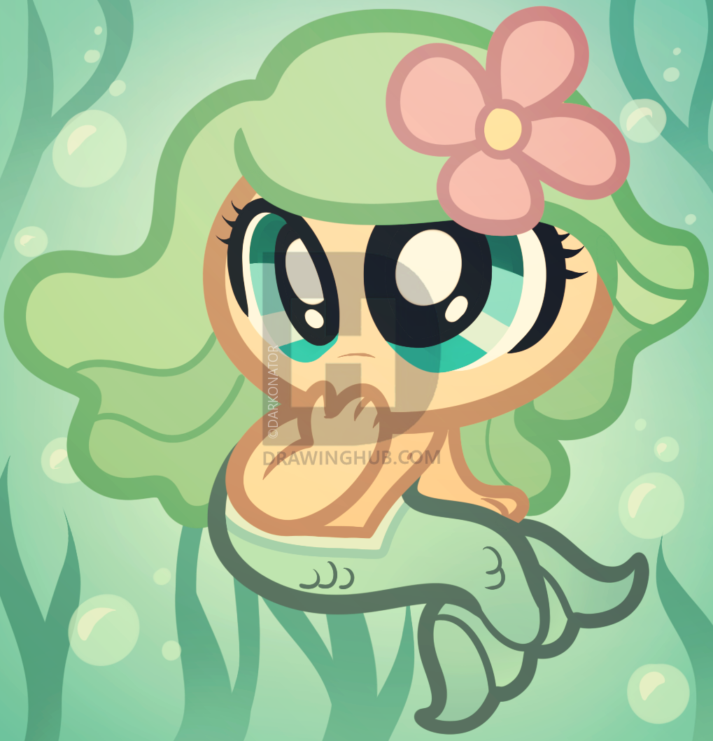 1019x1059 How To Draw A Baby Mermaid, Mermaid Girl, Step - Baby Mermaid Drawing