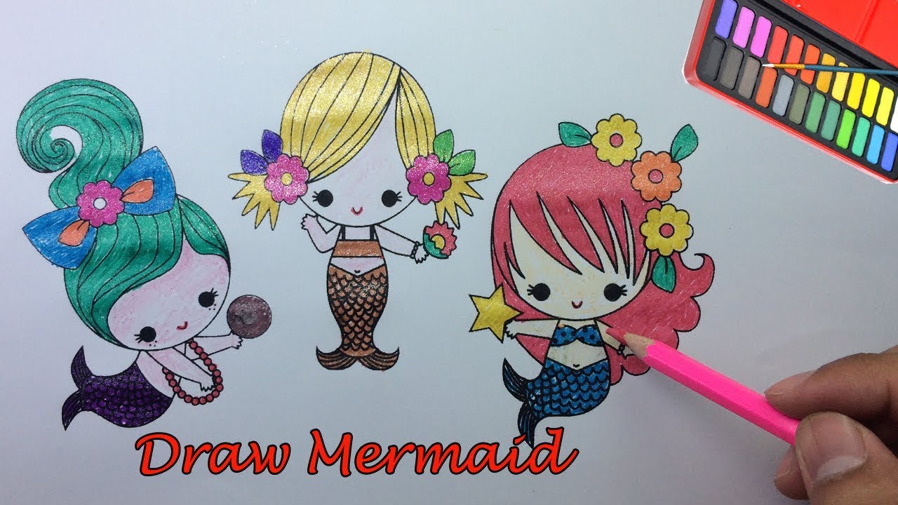 1280x720 How To Draw Baby Mermaid Cute - Baby Mermaid Drawing