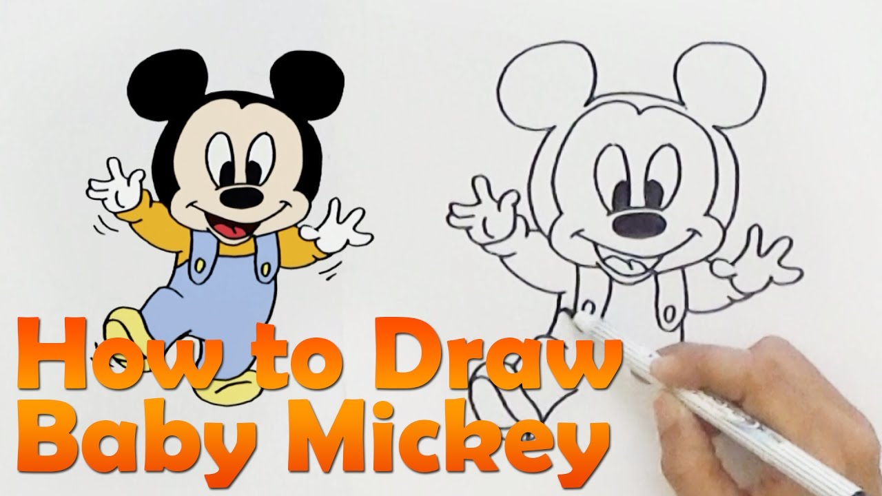 1280x720 How To Draw Baby Mickey Mouse Hde - Baby Mickey Mouse Drawing