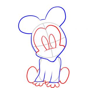 302x302 How To Draw How To Draw Baby Minnie Mouse - Baby Mickey Mouse Drawing