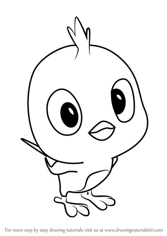 567x800 Learn How To Draw Baby Red Bird From Mickey Mouse Clubhouse - Baby Mickey Mouse Drawing