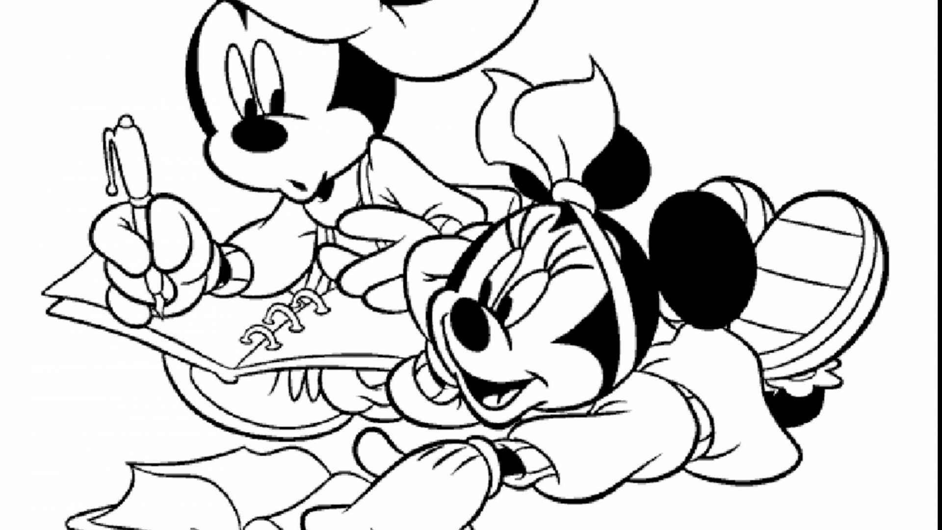 1920x1080 Mickey And Minnie Mouseoloring Sheetshristmas Pages Pdf Online - Baby Mickey Mouse Drawing