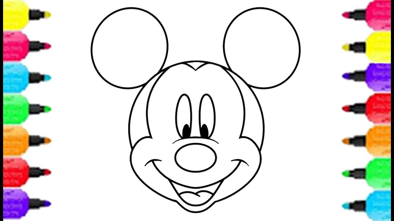 1280x720 Mickey Mouse Smiley Face Coloring Pages How To Draw Mickey Mouse - Baby Mickey Mouse Drawing