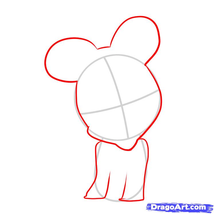 747x747 How To Draw Baby Minnie Mouse, Step - Baby Minnie Mouse Drawing