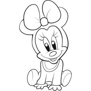 302x302 how to draw baby minnie cute minnie mouse coloring pages - Baby Minnie Mouse Drawing