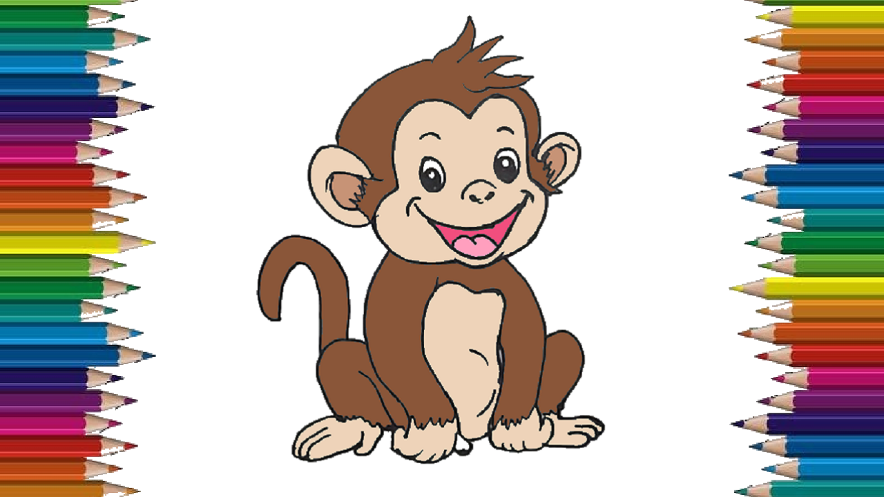 1280x720 How To Draw A Baby Monkey Step - Baby Monkey Drawing