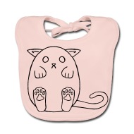 190x190 cat outline drawing baby bib spreadshirt - Baby Outline Drawing