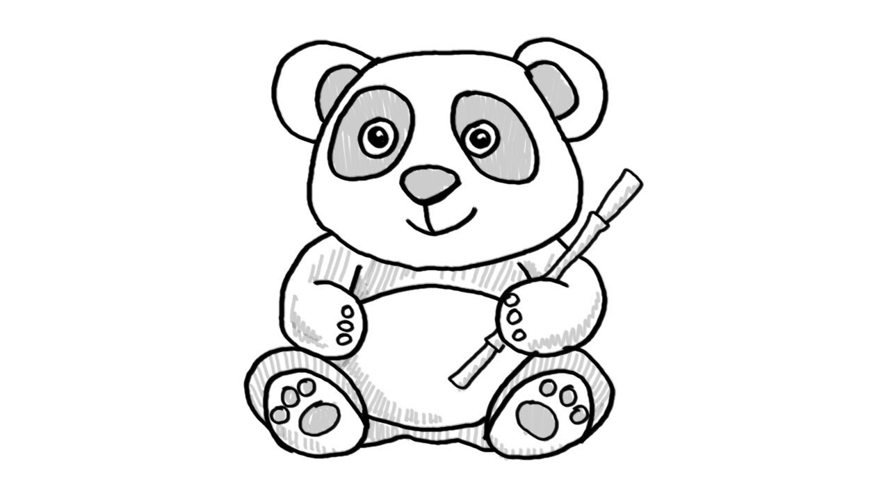 1280x720 How To Draw An Easy Baby Panda Step - Baby Panda Drawing