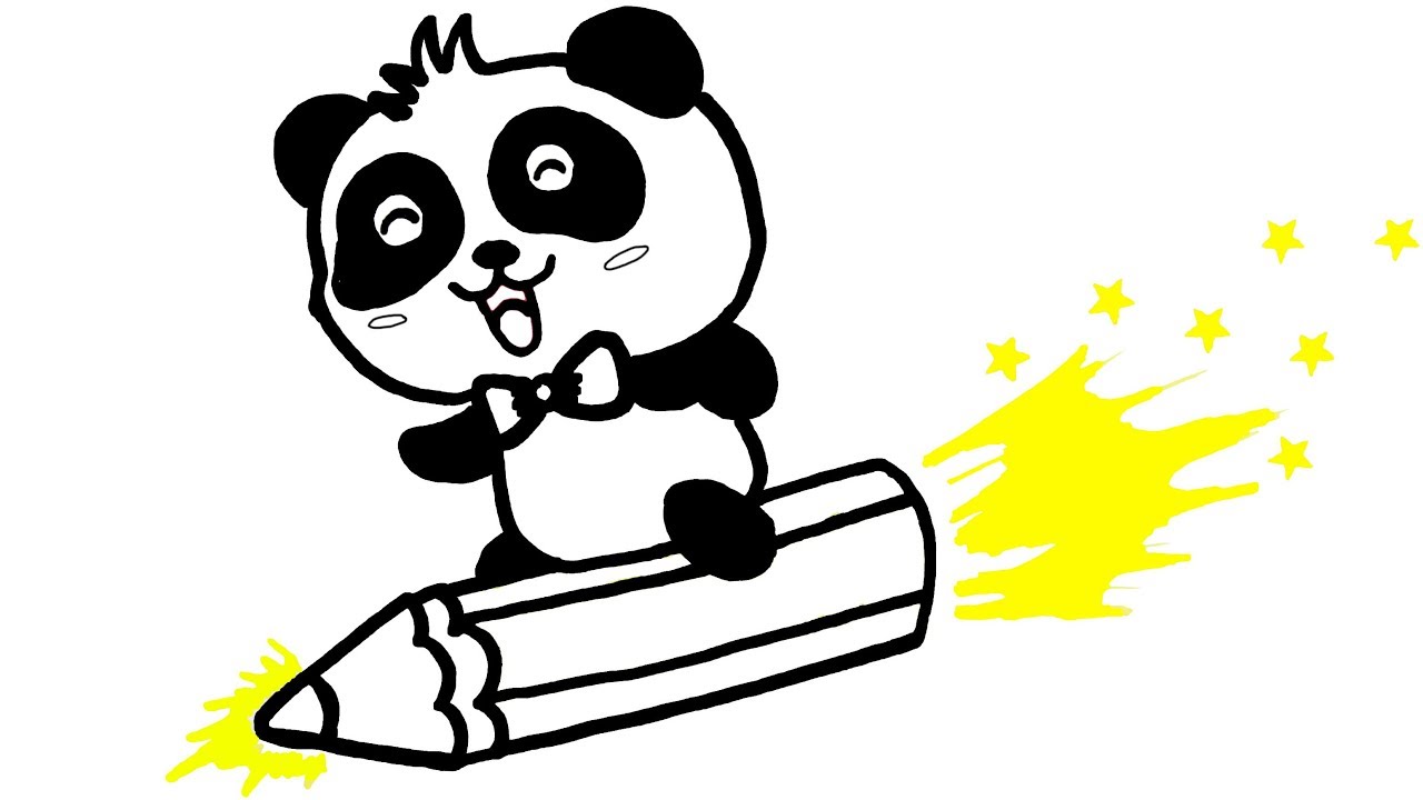 1280x720 How To Draw Baby Panda For Kids Babybus Cartoon - Baby Panda Drawing