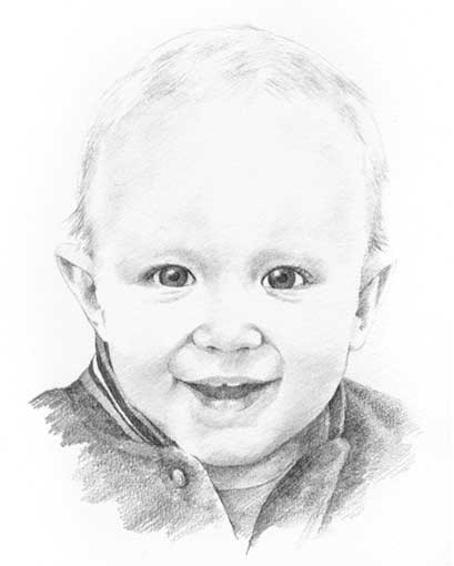 409x510 Baby Pencil Portrait Drawing - Baby Pencil Drawing