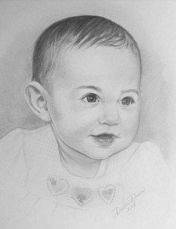 250x325 Newborn Baby Portrait - Baby Pencil Drawing