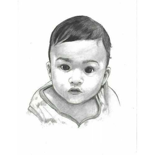 500x500 Baby Boy Pencil Art Portrait, Size Rs Piece, Picto - Baby Pencil Drawing