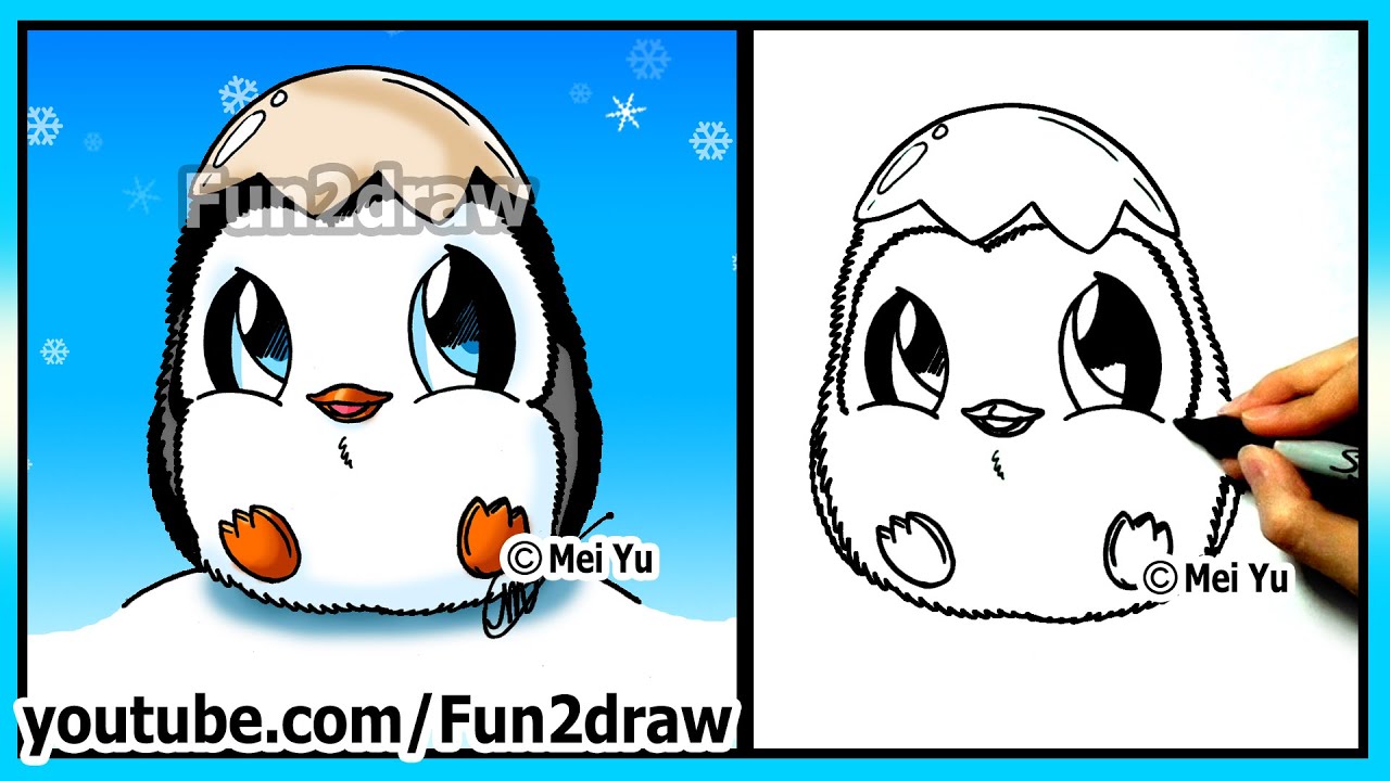 1280x720 How To Draw For Kids - Baby Penguin Drawing