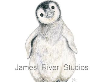 340x270 Penguin Painting Etsy - Baby Penguin Drawing