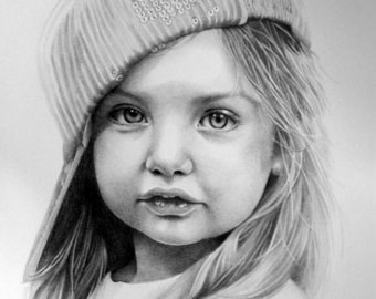 340x270 Child Portrait Etsy - Baby Portrait Drawing