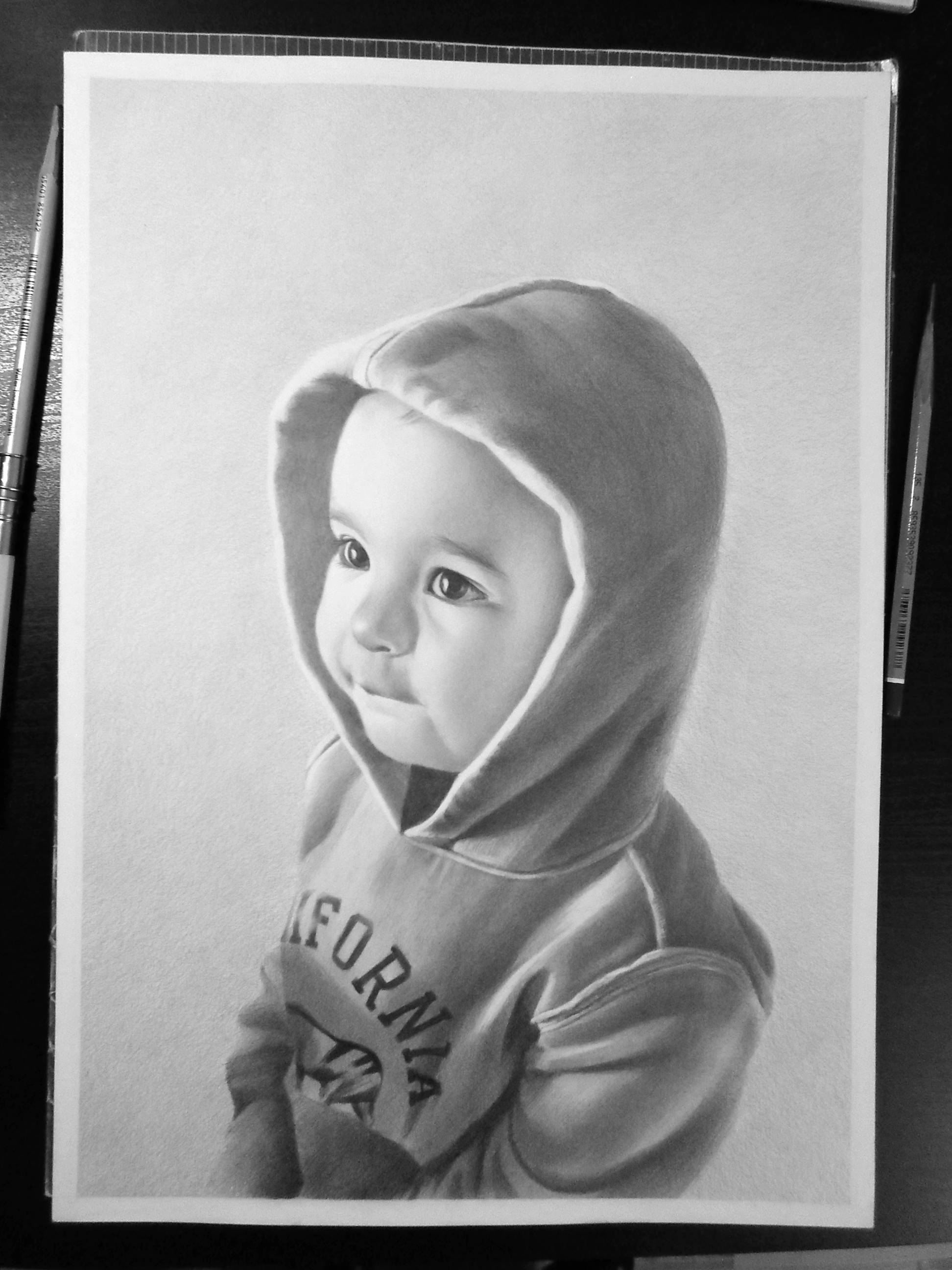 1944x2592 Custom Baby Portrait Drawing From Photo Graphite Pencil Etsy - Baby Portrait Drawing