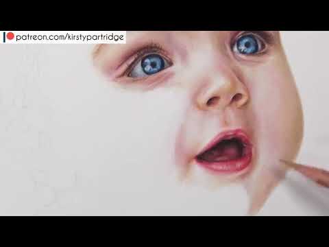 480x360 How To Draw A Face In Coloured Pencil Baby Portrait Drawing - Baby Portrait Drawing