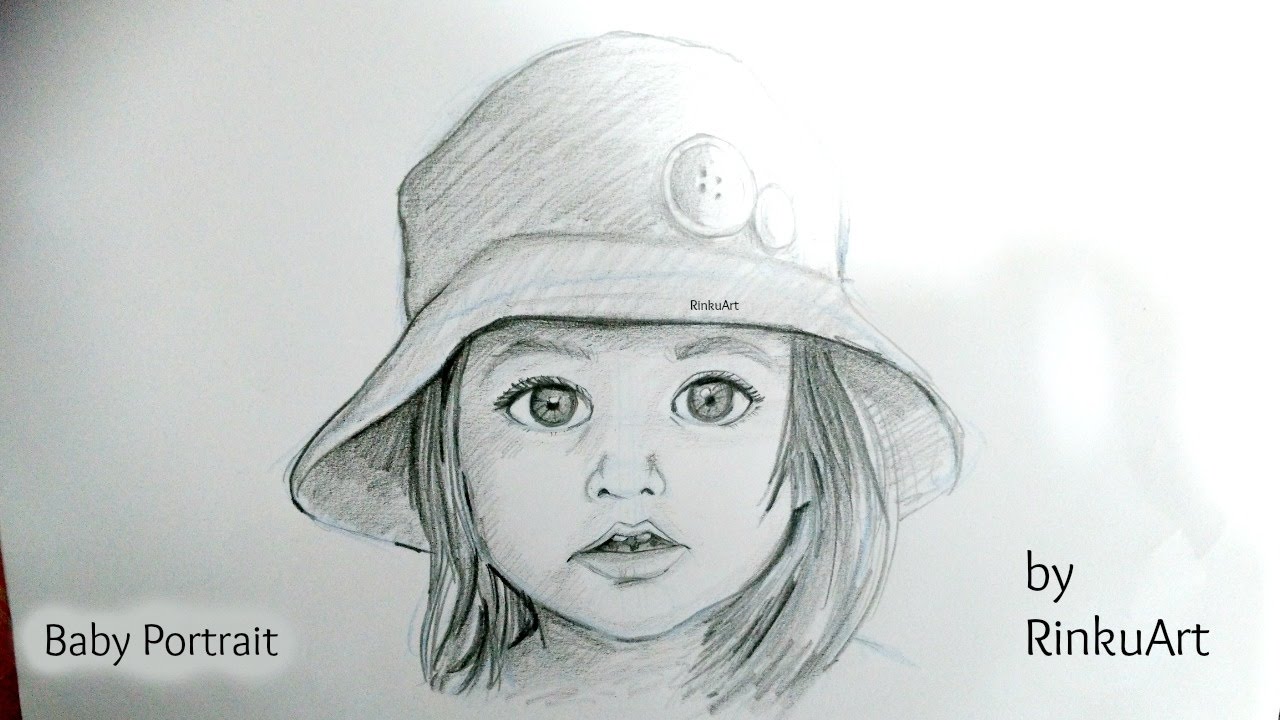 1280x720 How To Draw A Cute Baby Portrait Timelapse - Baby Portrait Drawing