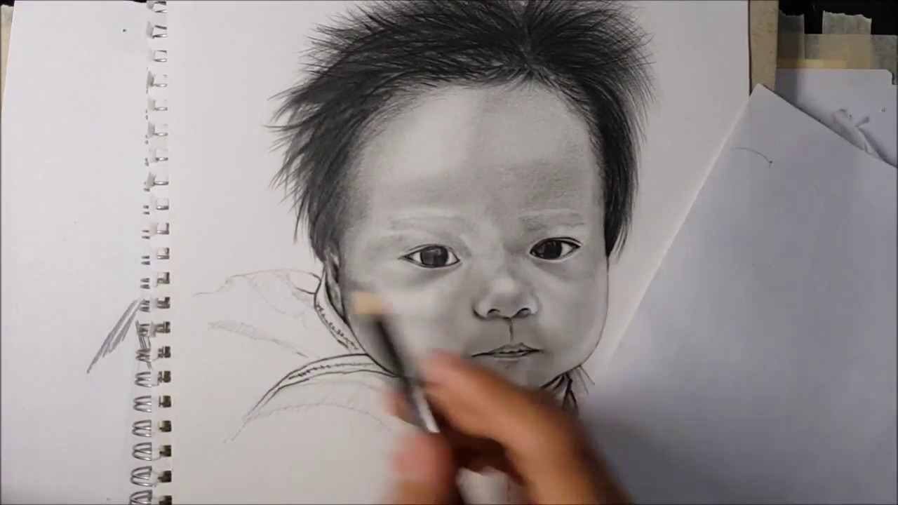 1280x720 baby portrait drawing how i draw baby portrait pencil drawing - Baby Portrait Drawing