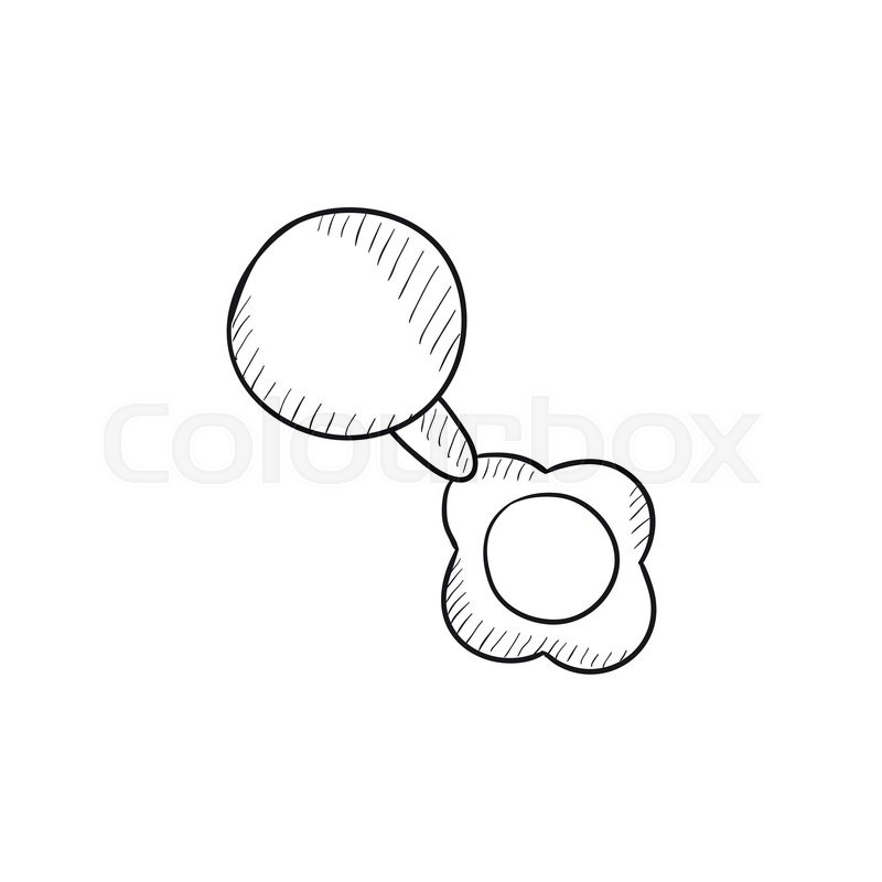 800x800 baby rattle vector sketch icon stock vector colourbox - Baby Rattle Drawing