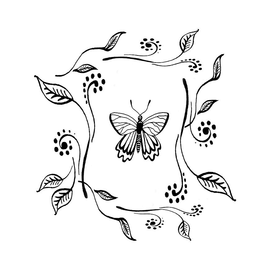 900x900 Graceful Butterfly Baby Room Decor Ii Drawing - Baby Room Drawing