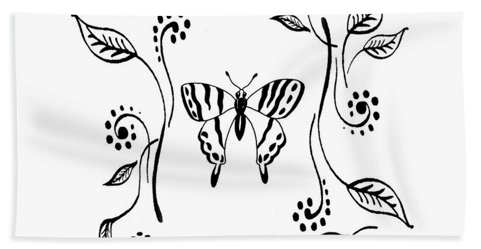 967x500 Graceful Butterfly Baby Room Decor Iii Bath Towel For Sale - Baby Room Drawing
