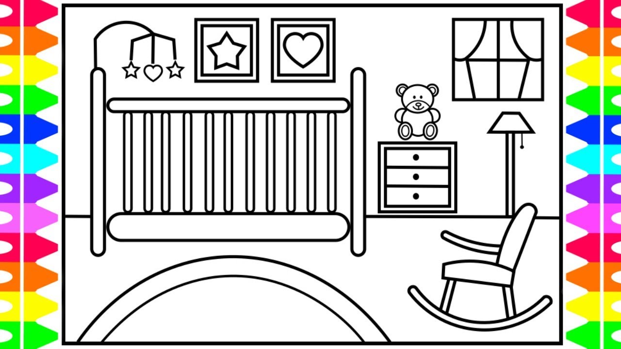 1280x720 how to draw a baby doll nursery for kids baby nursery - Baby Room Drawing
