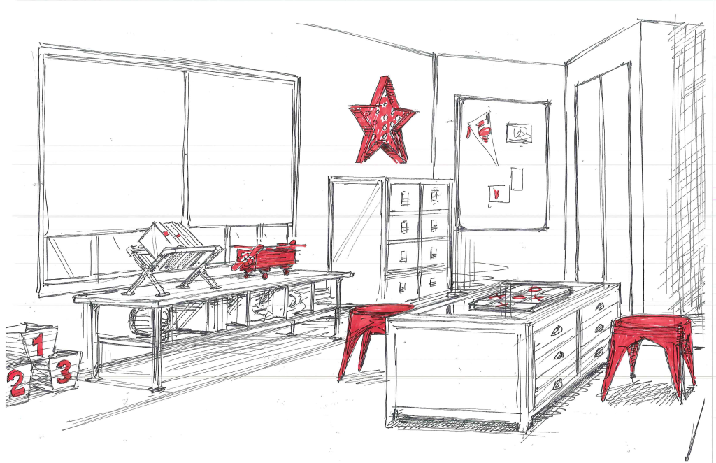 1024x662 a boy's room makeover update with rh baby child - Baby Room Drawing