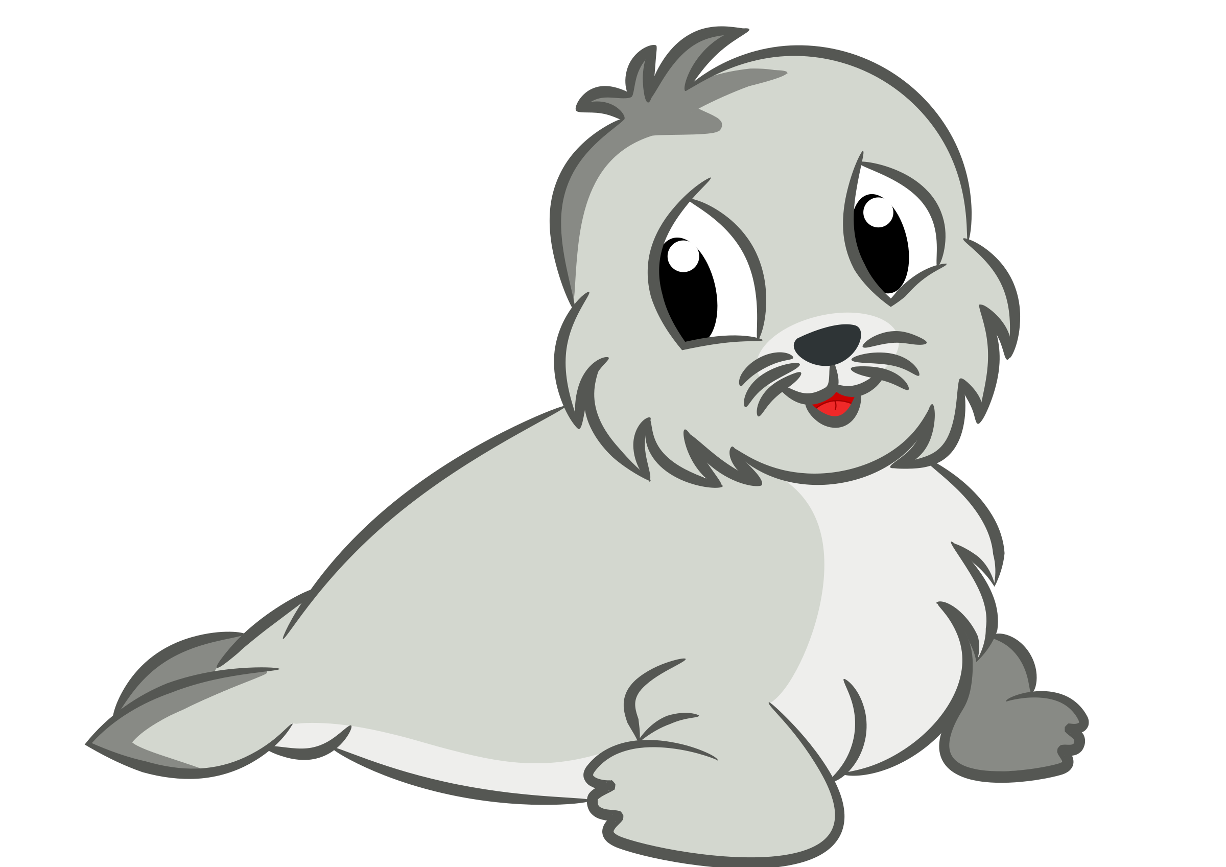 2400x1697 Clipart - Baby Seal Drawing