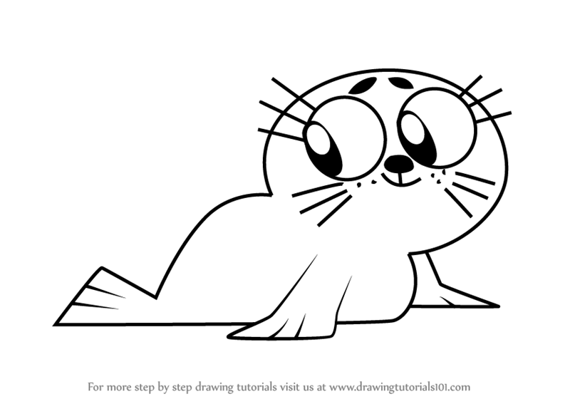 800x567 Learn How To Draw Baby Seal From Total Drama - Baby Seal Drawing