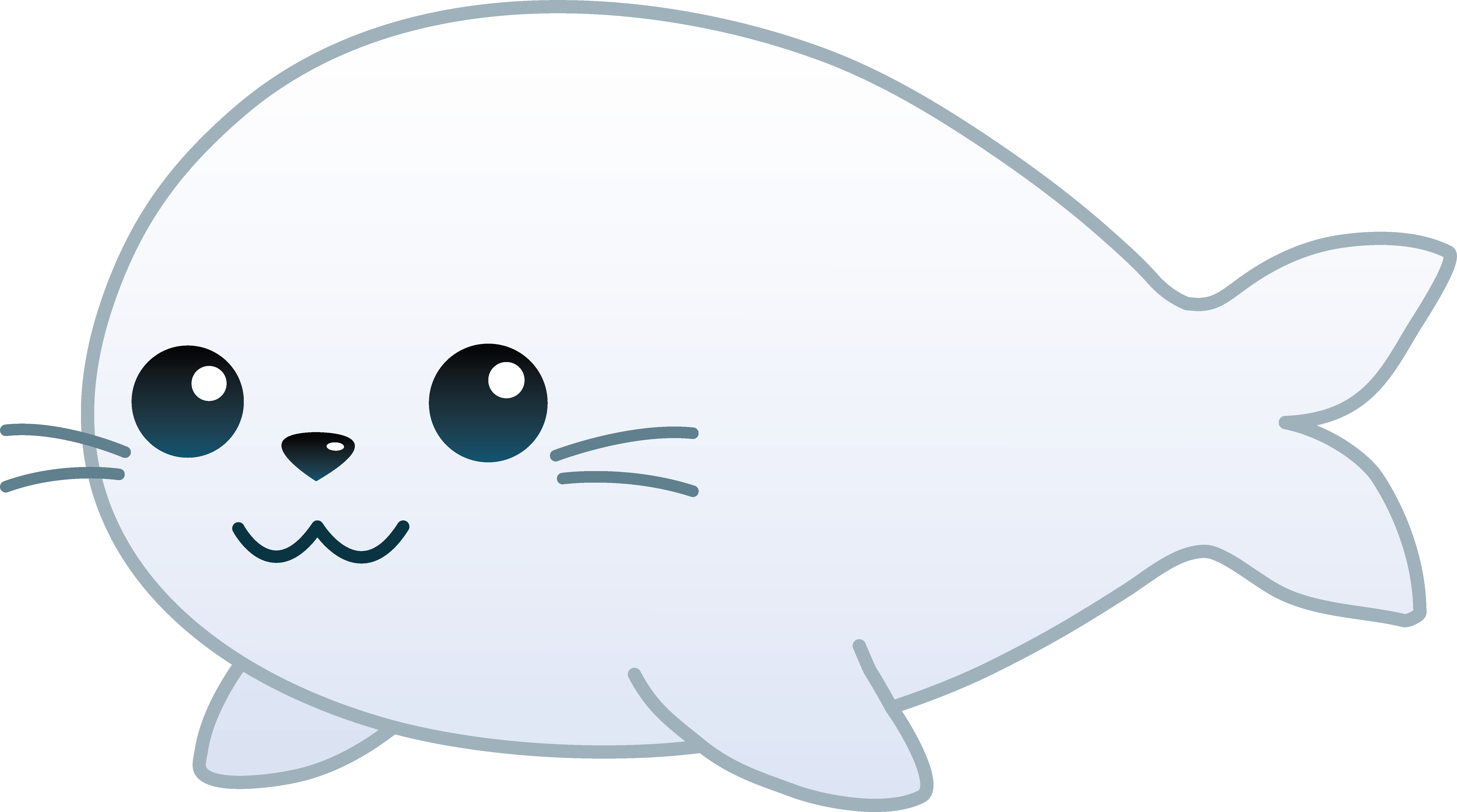 6802x3792 My Free Clip Art Of A Cute Little Baby Seal Sweet Clip Art - Baby Seal Drawing