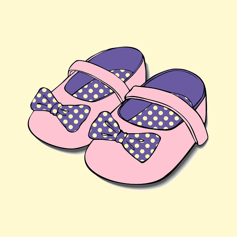 900x900 Designs Of Baby Shoes With Bow For Girls Drawing - Baby Shoes Drawing