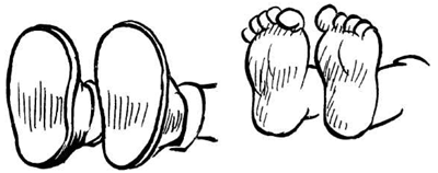 400x158 Drawing Baby Feet And Shoes - Baby Shoes Drawing