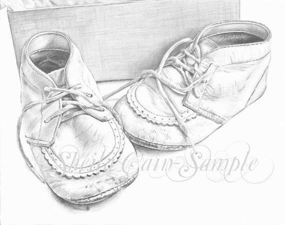 570x450 Huge Collection Of 'baby Shoes Drawing' Download More Than - Baby Shoes Drawing