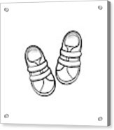 163x186 Baby Shoes Hand Drawn Outline Doodle Icon Canvas Print Canvas - Baby Shoes Drawing